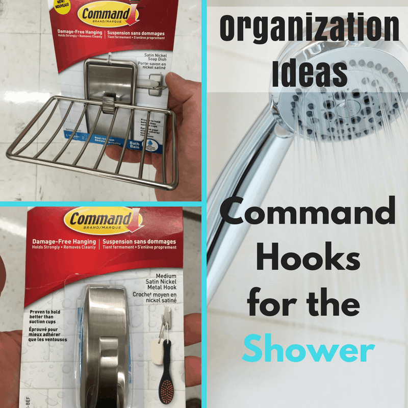 Command Hooks for the Shower make great RV organization ideas