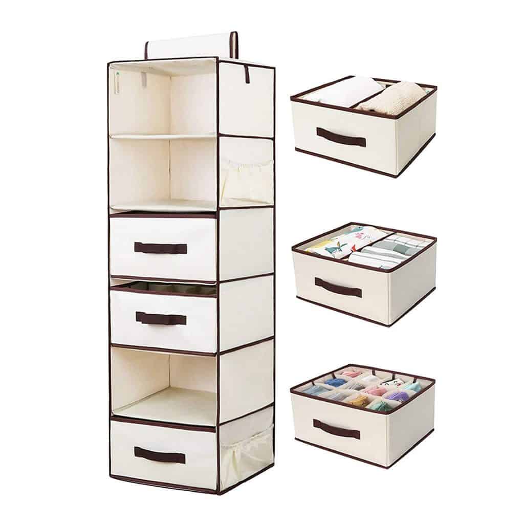 Closet hanging organizer