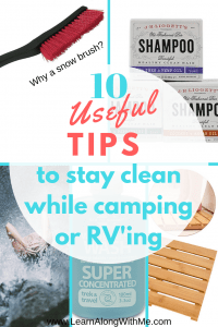 How to stay clean while camping pinterest pin