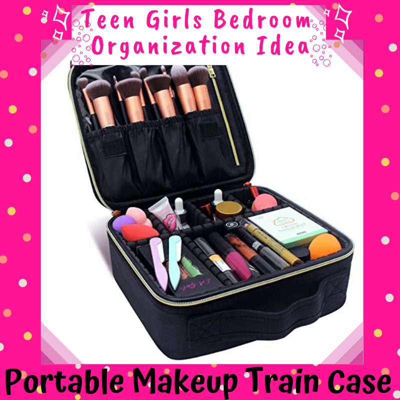 Teen Girls Bedroom Organization Ideas - portable make up case. Answers how to organize a teenage girl bedroom