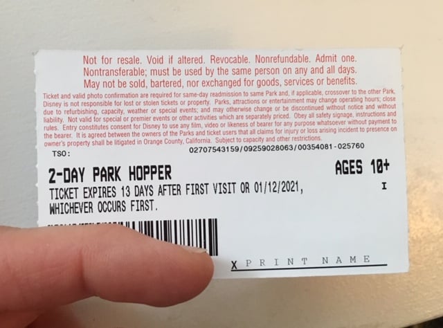 How to get into disneyland park - my park hopper ticket