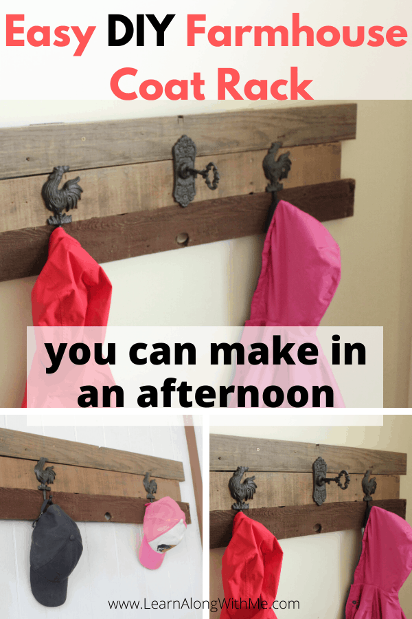 Entryway Wall Organizer - Easy DIY Farmhouse Coat Rack - Learn Along ...