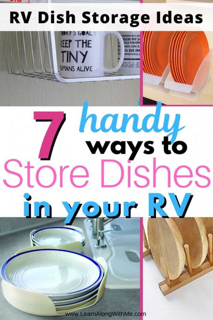 9 popular RV Dish Storage Ideas to organize camper cabinets Learn Along with Me