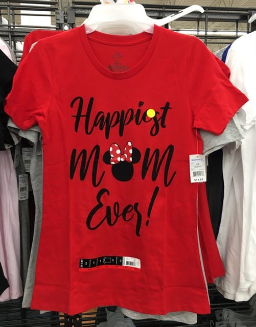 Disney Shirts for Women - a "Happiest Mom Ever" Disney tshirt that was for sale at Walmart