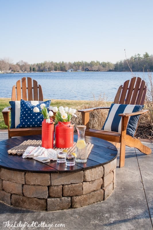 DIY patio table ideas -- firepit table top