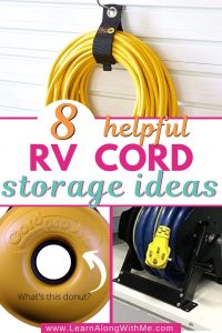 rv power cord storage article