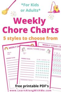 weekly chore chart printable Free