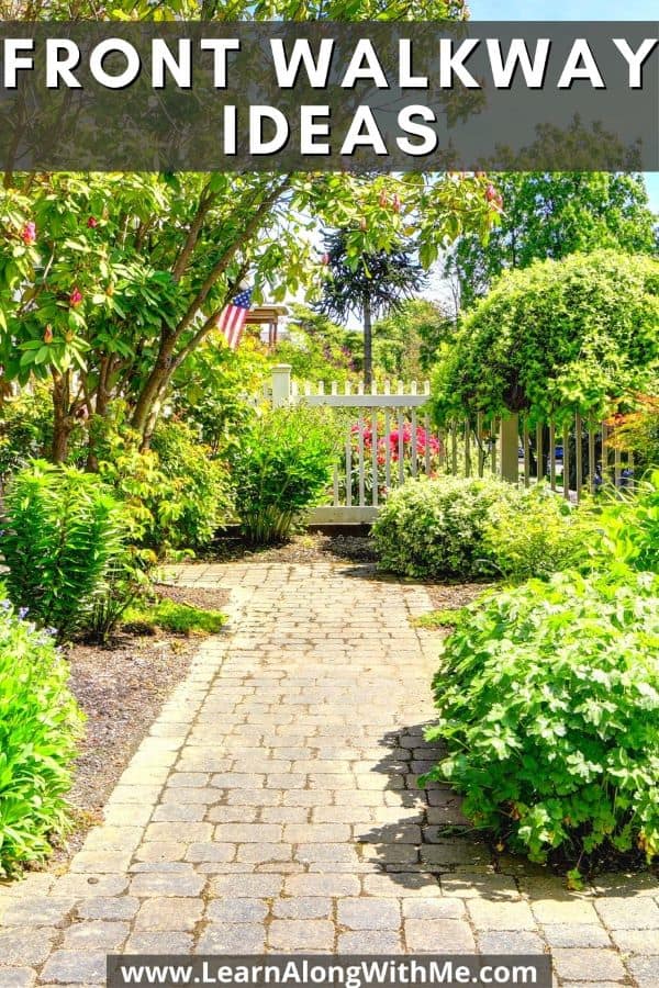 Front Walkway Ideas - paving stones with some ground cover crops growing between the cracks.