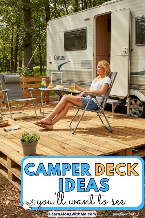 RV deck ideas that are great for seasonal campsites - pallet decks.