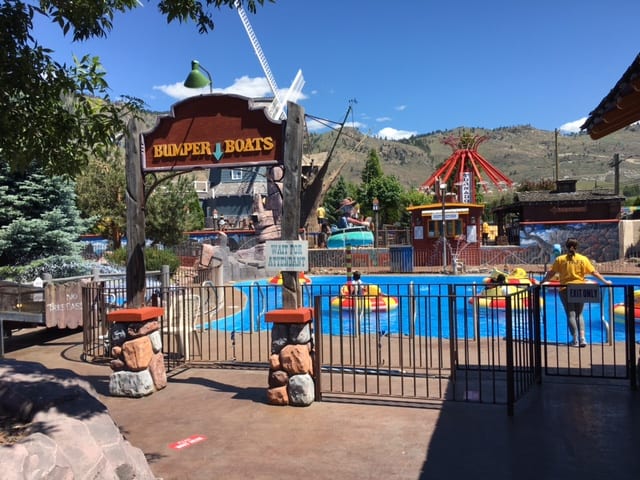 Bumper Boats at Rattlesnake Canyon amusement park in Osoyoos BC