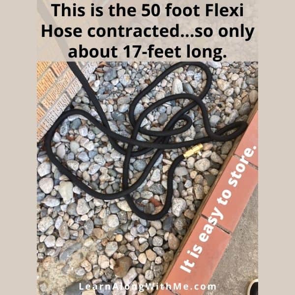 Flexi hose contracts in length when there is no water in it to be about 1/3rd of its expanded length