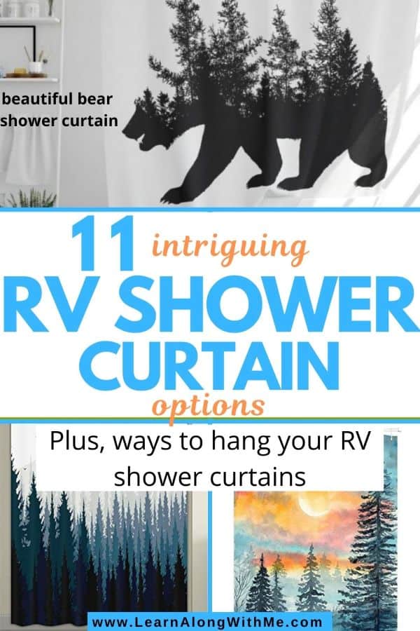 RV SHower Curtain Options, plus ways to hang your camper shower curtains