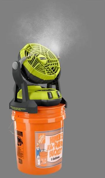 Ryobi bucket top misting fan Home depot