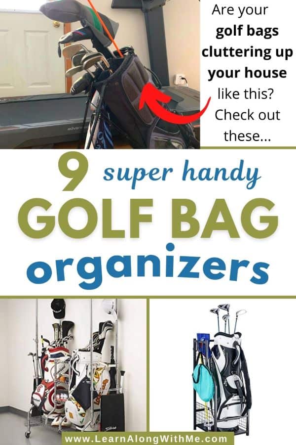 Golf Bag organizers to help store and protect your golf gear (includes golf bag storage racks and stands)