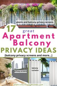 Apartment Balcony Privacy Ideas - features balcony privacy screen ideas, balcony curtains, and more...