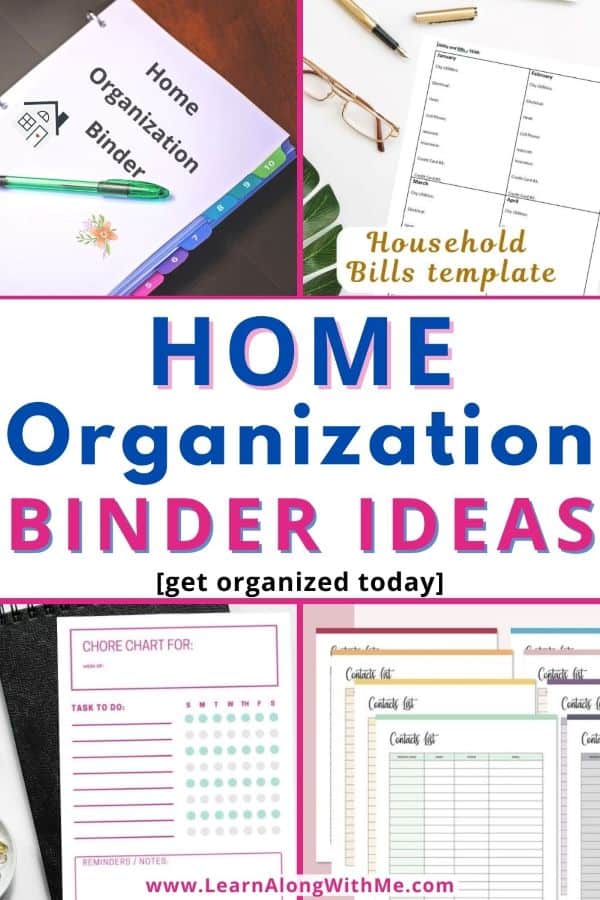 Home Organization Binder Ideas