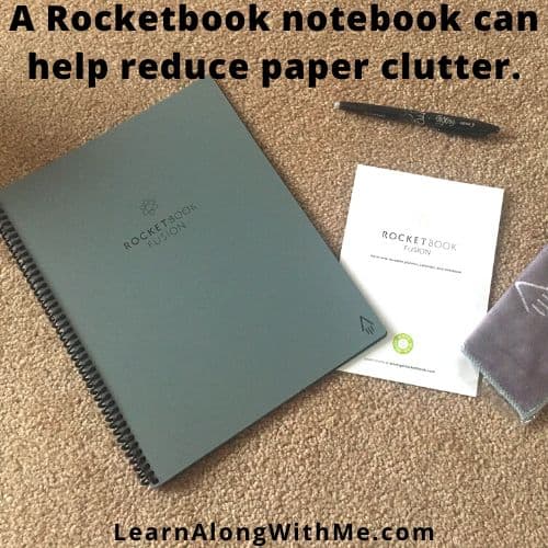 Reduce paper clutter by using a Rocketbook reusable notebook
