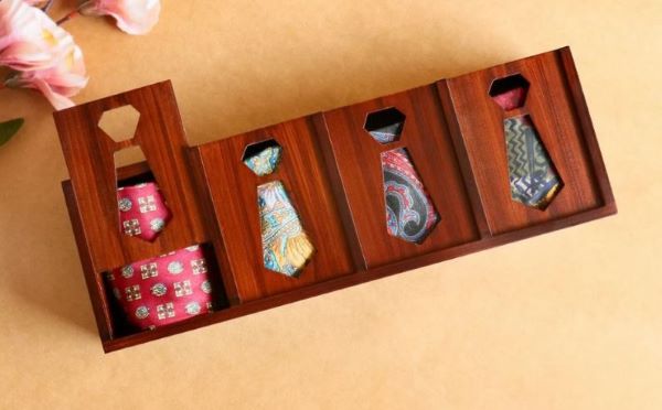 Wooden tie storage box