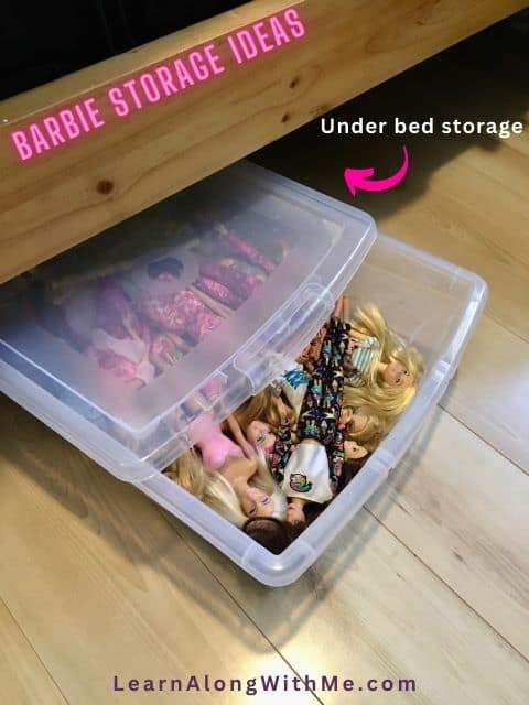 19 simple Ways to Store Barbies (for dolls & accessories) - Learn Along  with Me