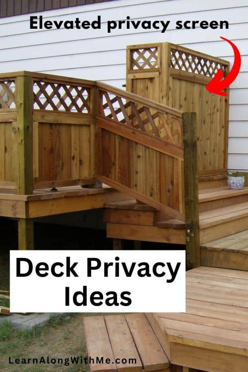 Wooden Deck Privacy Screen to increase height and privacy for a section of the deck.
