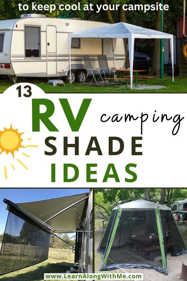 13 simple RV Shade Ideas (keep cool camping) - Learn Along with Me