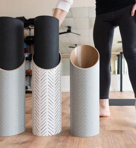 Yoga mat storage tubes by HeyMache on etsy
