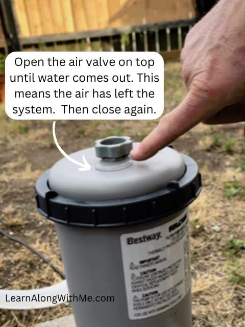 letting the air out of an above ground pool pump system