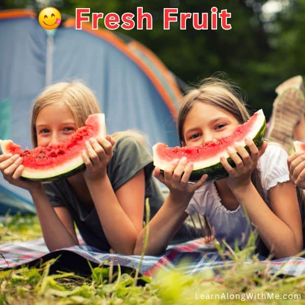 Fresh fruit makes a great snack while camping