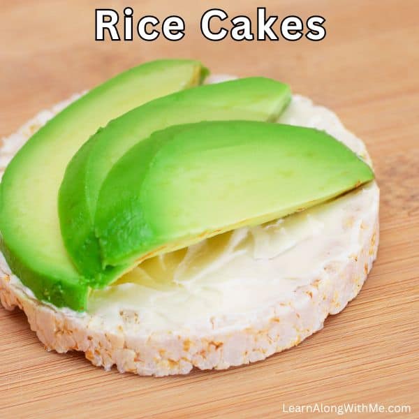 rice cakes with avocado and cream cheese