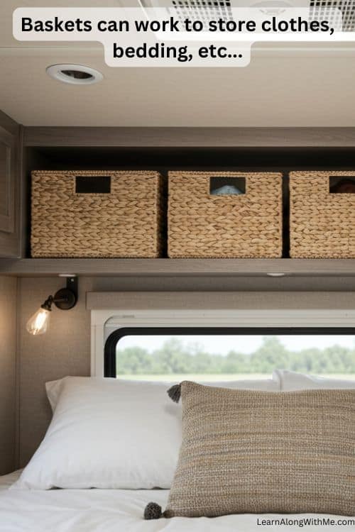 Don't let a cluttered camper bedroom get to you...see these 7 easy RV ...